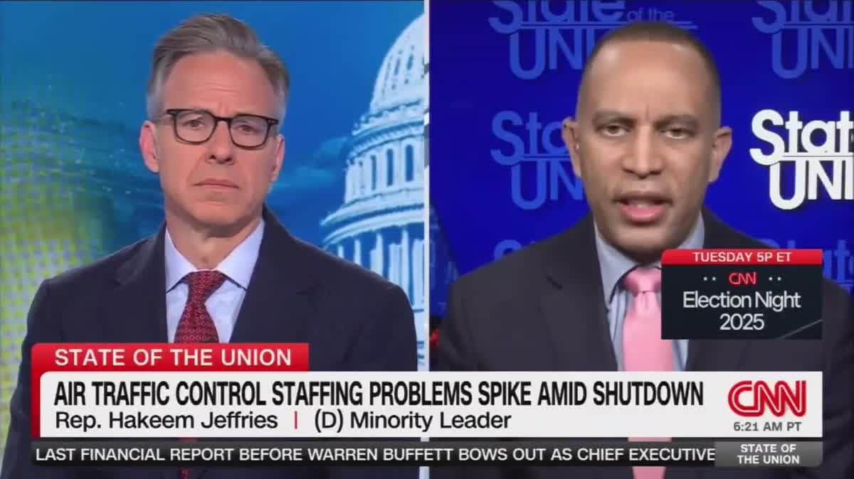 Jeffries Forced To Clarify Obvious Things About Shutdown To Jake Tapper