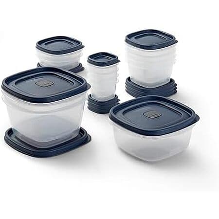 $7.97: 26-Piece Rubbermaid Easy Find Lids Food Storage Containers w/ Vented Lids (Blue) at Amazon