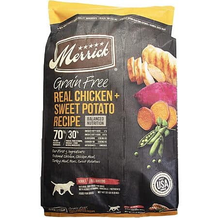 22-Lb Merrick Premium Grain Free Dry Adult Dog Food (Real Chicken And Sweet Potato) $32.84 w/ S&S + Free Shipping w/ Prime or $35+