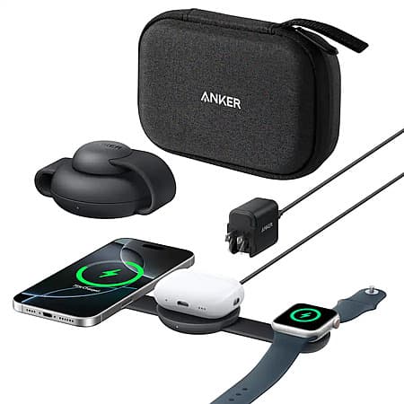 Anker MagGo Wireless Charging Station (3-in-1, Foldable Pad with Travel Case Included) for $57.49