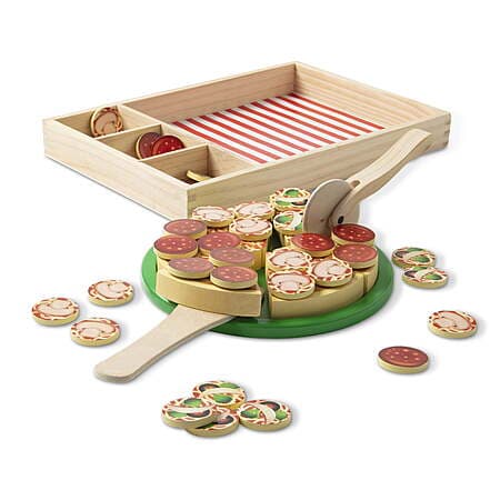 Melissa & Doug Wooden Pizza Party Play Food Set $10.97 w/ Prime or W+ Shipping