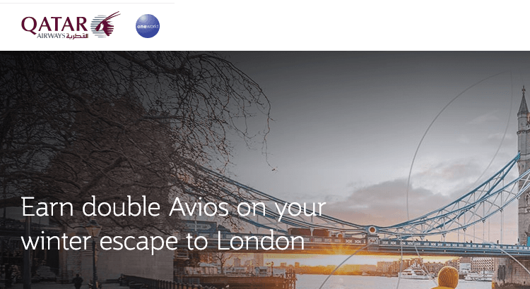 Qatar Airways: Earn 2x Avios on flights from Doha to London (LHR & LGW)