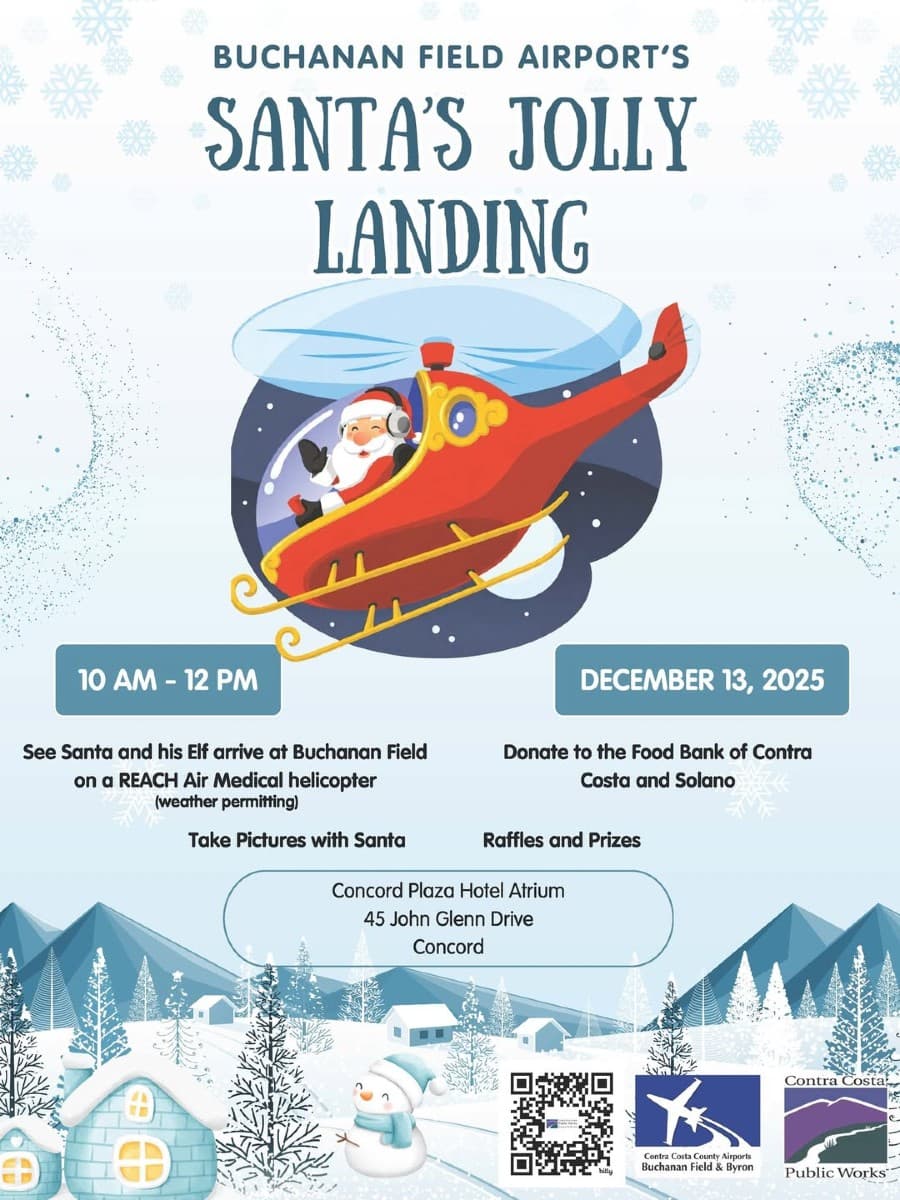 12/13/25: Santa’s Jolly Landing Via Helicopter (Concord) - FREE