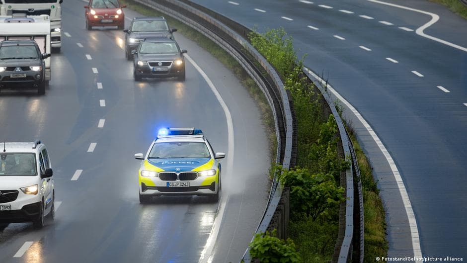 Police spot toddler steering car on German autobahn