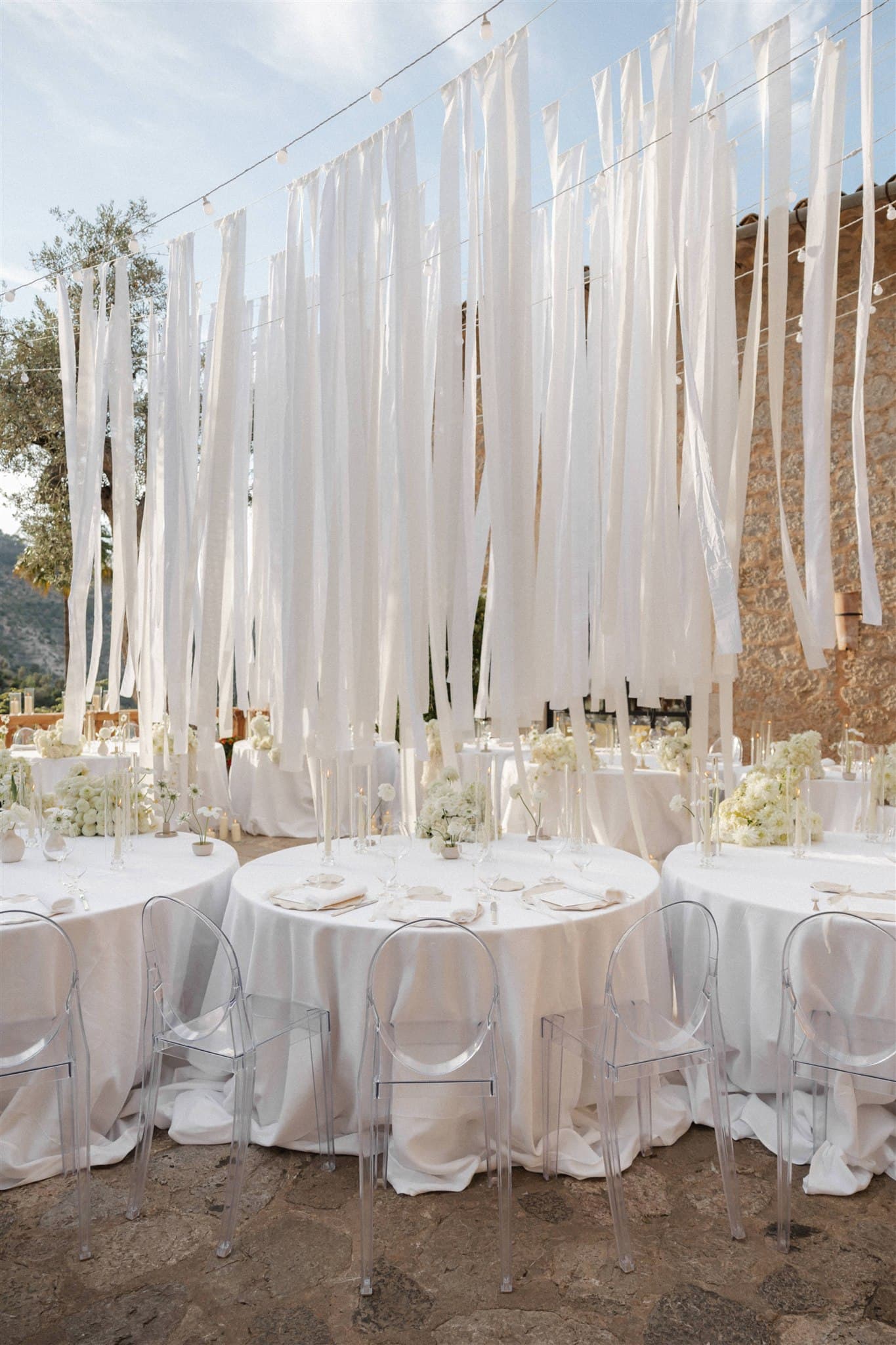 A Timeless White-On-White Destination Wedding in the Mountains of Deià