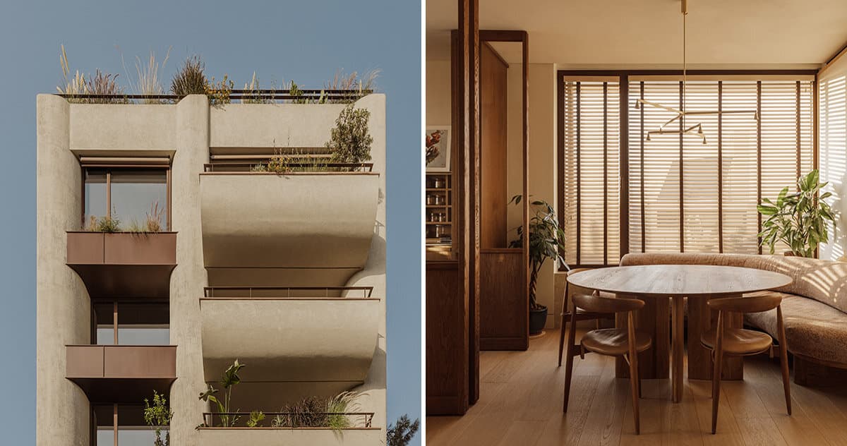 block722 celebrates mid-century athens with warm timber lumen residences