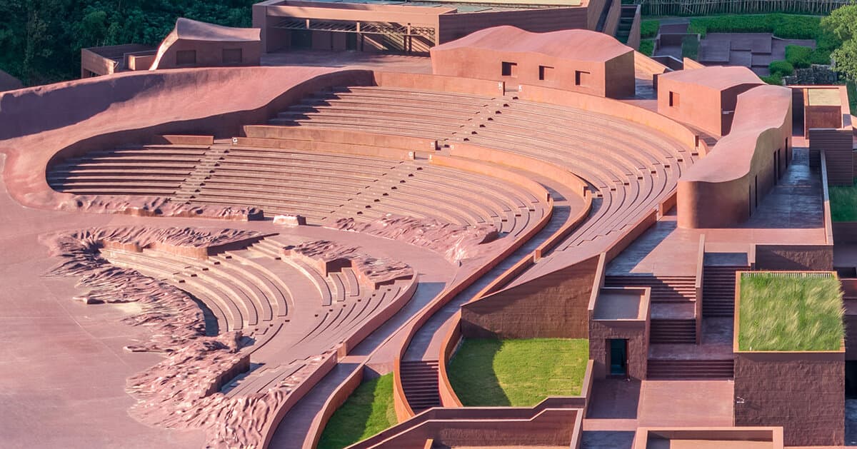 GOA crafts an open-air theater in china where birds and humans share the same stage