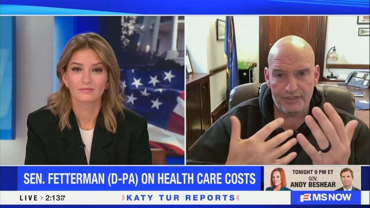 John Fetterman Tells MS NOW He Has No Regrets About Breaking Ranks to Reopen the Government